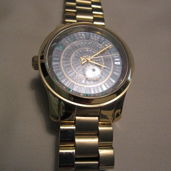 Michael Kors Stainless Steel Watch/ Emerald/Crystal Face - Picture 8 of 9